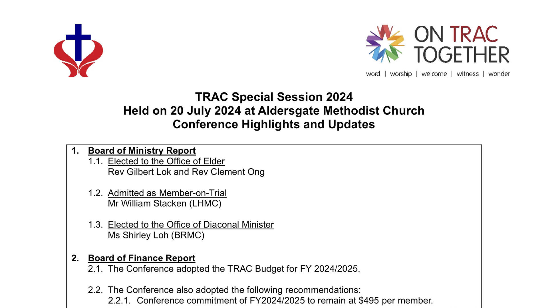 TRAC Special Session 2024