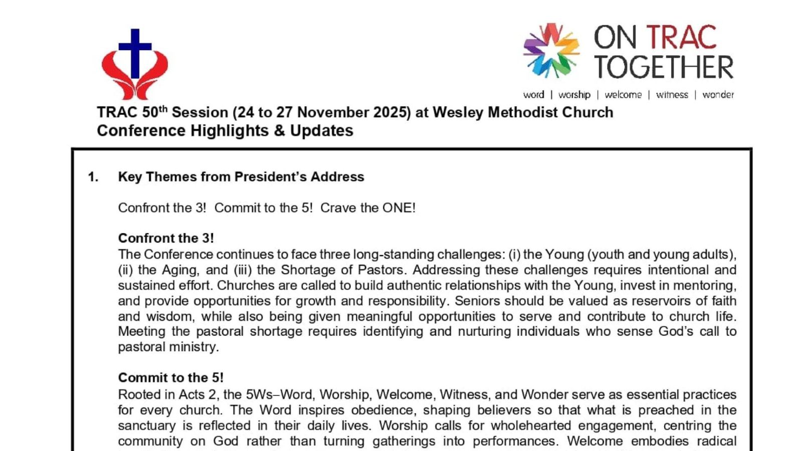 TRAC 50th Session Conference Highlights & Updates