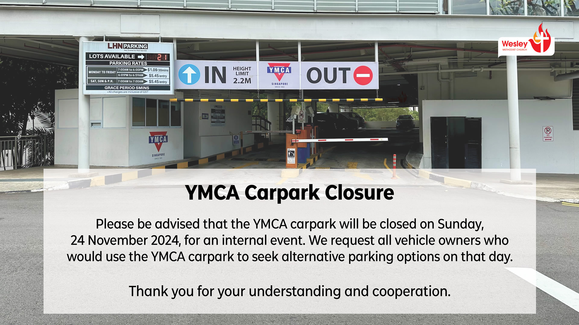 YMCA Carpark Closure